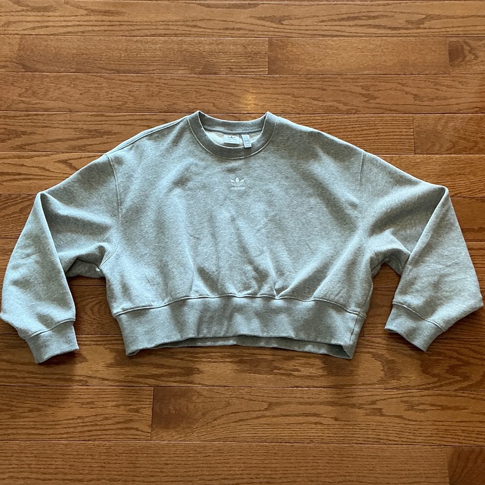 Adidas Gray Women's Cropped Sweatshirt, Sz Small EUC